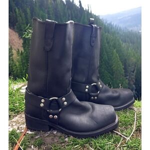 Double-H Road Warrior 10" Brown Leather Motorcycle Boots Men's Size 10.5